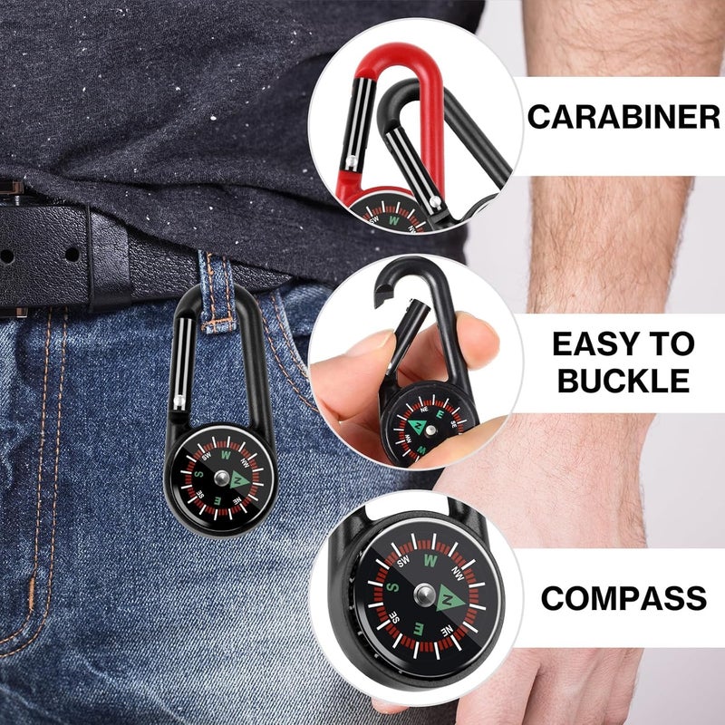 Taikula 12 Pcs Mini Compass Keychain for Kids Bulk, Small Pocket Magnetic Compass Survival Hiking for Outdoor Survival Camping Party Backpacking Accessory - Image 3